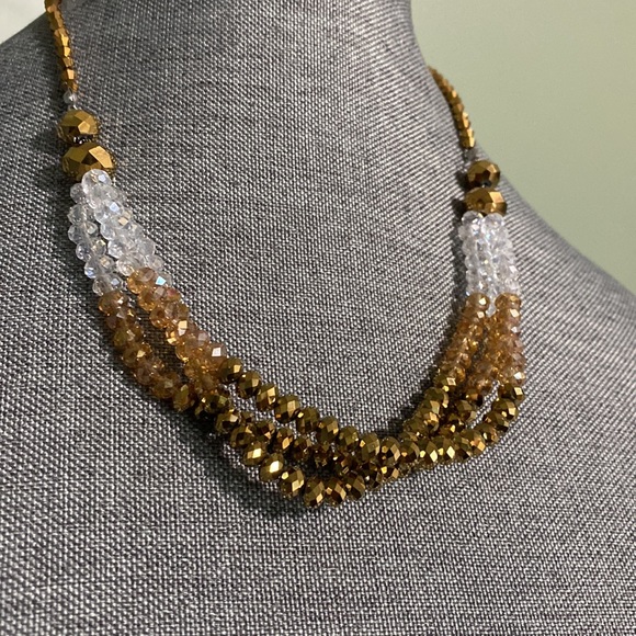 Triple Strand of Sparkling Beaded Necklace - Picture 2 of 3